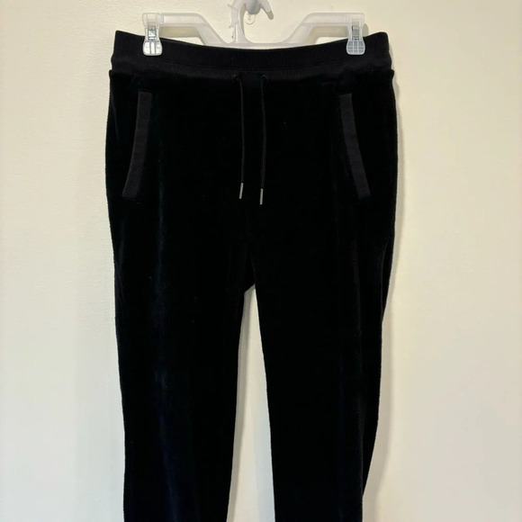 Athleta Double Cozy Karma Black Velour Fleece Plush Sweat pant Jogger Athleisure - Picture 8 of 15